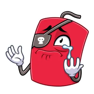 😢 dinamit, kartun, bajak laut, tengkorak, jari tengah telegram sticker