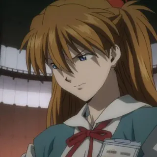 😠 Asuka Langley Soryu Neon Genesis Evangelion アニメ, キャラクター, ポートレート, 女の子, アスカ, エヴァンゲリオン telegram sticker