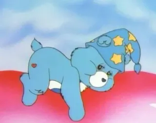 😫 Sleepytime Bear Care Bears glücksbärchis, schlummerbärchi, zeichentrick, bär, schlaf, süß, animiert whatsapp sticker