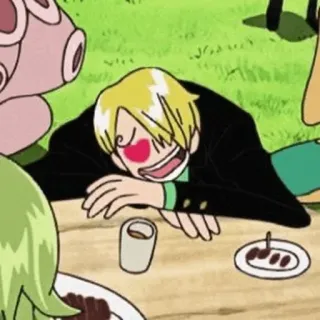 🤌 Sanji One Piece Sanji, One Piece, Anime, Oczy w serca, Kreskówka, Jedzenie whatsapp sticker