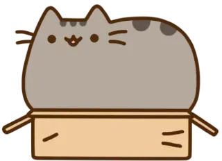 😀 Pusheen cat, box, cute, cartoon telegram sticker