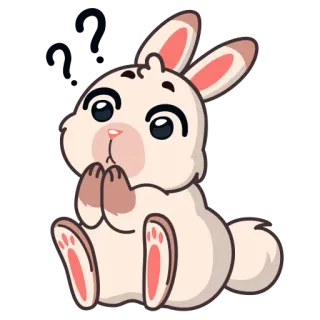 ❓ lapin, mignon, animal, dessin animé, autocollant, sticker whatsapp sticker