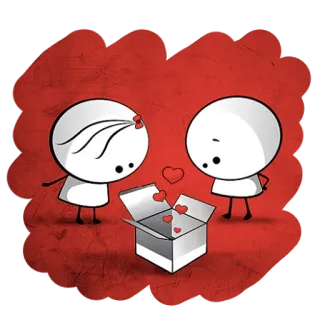 🎁 cinta, hati, kartun, hadiah, persahabatan, lucu telegram sticker