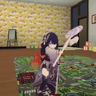 🤩 Raiden Shogun Genshin Impact Anime, Jeu vidéo, Personnage, Fille, Cheveux violets, Épée telegram sticker