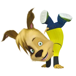 🙃 chien, animal, dessin animé, pose, personnage, animation telegram sticker