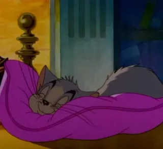 😴 cat, sleeping, cartoon, pillow, animated telegram sticker