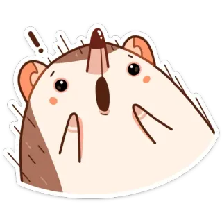 😱 เม่น, การ์ตูน, สัตว์, น่ารัก, สติกเกอร์, เครื่องหมายอัศเจรีย์ telegram sticker