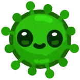 🦠 세균, 바이러스, 박테리아, 만화, 초록색, 귀여운 telegram sticker
