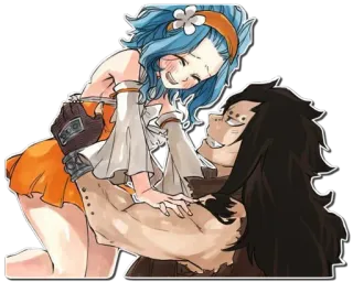 👫 Levy McGarden Fairy Tail Anime, Fairy Tail, Levy, Gajeel, Pasangan, Ship telegram sticker