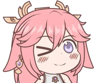 😉 Yae Miko Genshin Impact Anime, Videojuego, Personaje, Yae Miko, Genshin Impact, Guiño telegram sticker