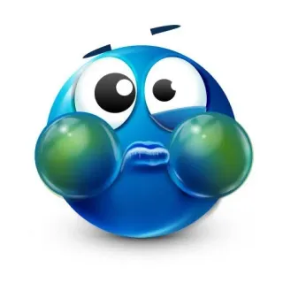 🌟 Emoji, Blauw, Personage, Digitale kunst whatsapp sticker