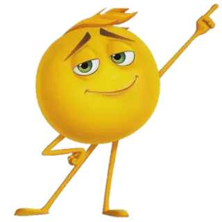 ☝ Эмодзи, Ухмылка, Мультфильм, Желтый, Выражение лица, Настроение telegram sticker