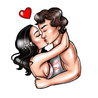 ❤️ Love You kissing, love, romance, couple, heart telegram sticker