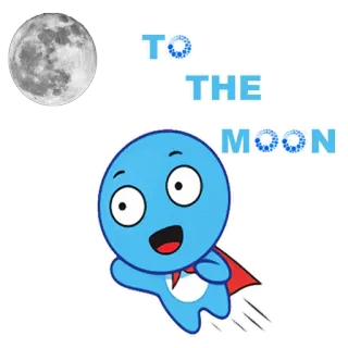 🚀 TO THE MOON luna, cartoni animati, volare, spazio, cripto telegram sticker