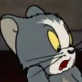🤍 Tom Cat Tom and Jerry 톰, 만화, 애니메이션, 놀란, 고양이 telegram sticker
