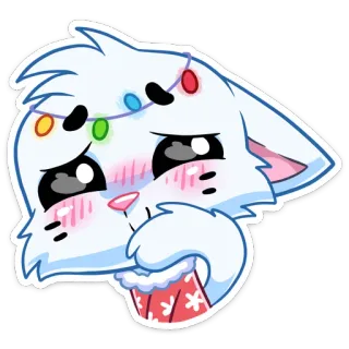 ☺️ gato, fofo, animal, natal, inverno, triste telegram sticker