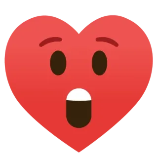 🌟 heart, emoji, shocked, surprised, red telegram sticker