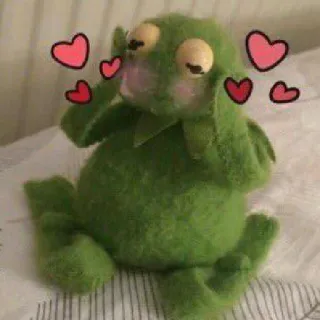 💕 Kermit Кермит лягушонок, Маппет, лягушка, милый, сердечки, зеленый telegram sticker