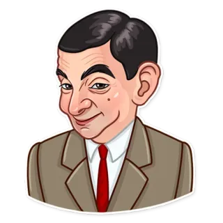 😏 Mr. Bean Mr.ビーン, コメディアン, 面白い, アニメ, キャラクター, ローワン・アトキンソン, テレビ番組 telegram sticker