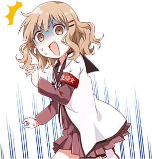 😳 生徒会 anime, girl, school uniform, scared, shocked, manga, student council telegram sticker