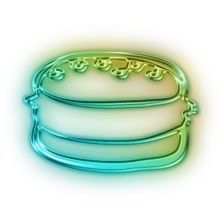 🍔 sticker, food, burger, hamburger, outline, glowing, neon, fast food telegram sticker