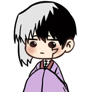 😭 Ishigami Senku Dr. Stone 애니메이션, Dr. Stone, 이시가미 센쿠, SD 캐릭터, 캐릭터, 만화, 과학 telegram sticker