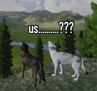 💗 us.......??? loup, animaux, faune, nature telegram sticker