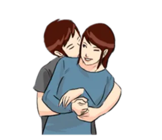 💏 情侣, 拥抱, 爱, 浪漫, 卡通 whatsapp sticker
