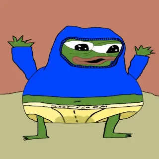 🥴 Pepe the Frog Fruit of the Loom Pepe the Frog, meme, underwear, cartoon telegram sticker