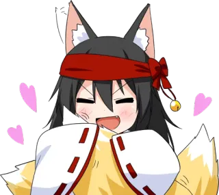 😻 Anime, Kawaii, Chica gato, Orejas, Lindo, Corazones telegram sticker
