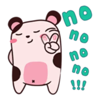 😔 no no no no!!!! Dessin animé, Panda, Animal, Autocollant, Mignon, Animé, Ours, Non whatsapp sticker