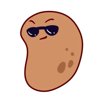 😎 feijão, óculos de sol, legal, desenho animado, comida telegram sticker