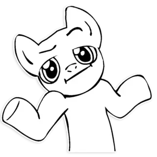 👐 Pony, Achselzucken, Gleichgültig, Cartoon, Tier, Meme telegram sticker