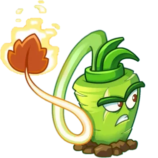 😈 Plants vs Zombies videogioco, pianta, fuoco, cartone animato, arrabbiato, gaming whatsapp sticker