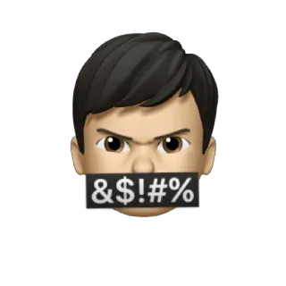 🫁 &$!#%@ censurato, emoji, arrabbiato, volgarità, parolacce whatsapp sticker