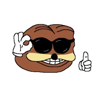 🐻 Pollice in su, Ok, Figo, Cartone animato, Occhiali da sole telegram sticker