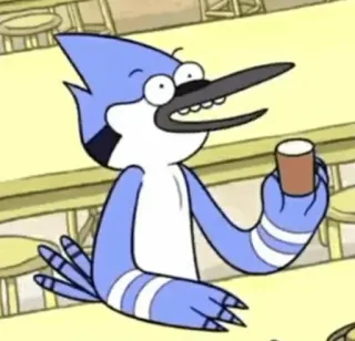 👾 Mordecai Regular Show cartoon, animated, bird, blue jay, mordecai, regular show whatsapp sticker