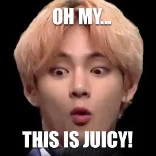 😮 OH MY... THIS IS JUICY! 밈, 웃긴, 충격, Kpop, 과즙, 맙소사, 엔터테인먼트 telegram sticker