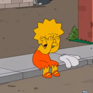 😿 Lisa Simpson The Simpsons Cartoon, weinen, traurig, animiert, Figur, Simpsons whatsapp sticker