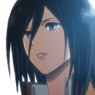 😏 Mikasa Ackerman Attack on Titan アニメ, キャラクター, 進撃の巨人, ミカサ, ミカサ・アッカーマン telegram sticker