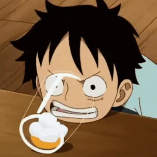 😑 Luffy One Piece Anime, Manga, Dessin animé, Nourriture, Pirate telegram sticker