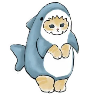 🦈 gato, tiburón, animal, lindo, disfraz, gatito whatsapp sticker