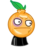🖕 onion, cartoon, angry, black eye, character, vegetable telegram sticker