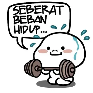 😪 SEBERAT BEBAN HIDUP... halterofilia, carga, vida, motivación, meme, dibujo, ejercicio, lucha telegram sticker