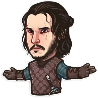 😎 Jon Snow Game of Thrones Jon Snow, Gra o tron, HBO, Nadchodzi zima, Stark, Fantasy telegram sticker