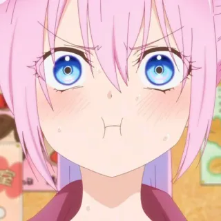 🍧 Anime, Cartoon, Mädchen, Süß, Rosa Haare, Blaue Augen telegram sticker