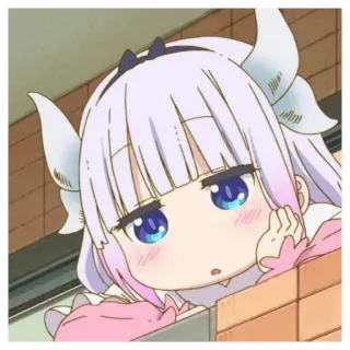 🔪 Kanna Kamui Miss Kobayashi's Dragon Maid animé, dragon, mignon, fille telegram sticker
