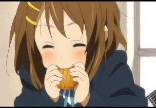 🌟 anime, girl, eating, food, cute telegram sticker