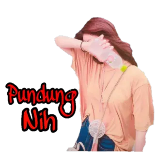 ☹ Pundung Nih Frau, traurig, enttäuscht, pundung, nih, verärgert whatsapp sticker