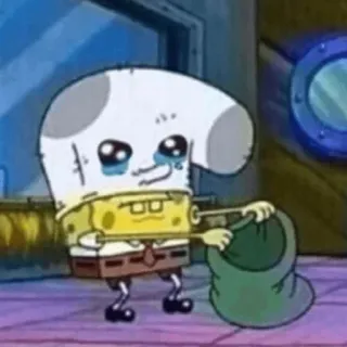 😭 Spongebob Spongebob, crying, sad, meme, cartoon whatsapp sticker